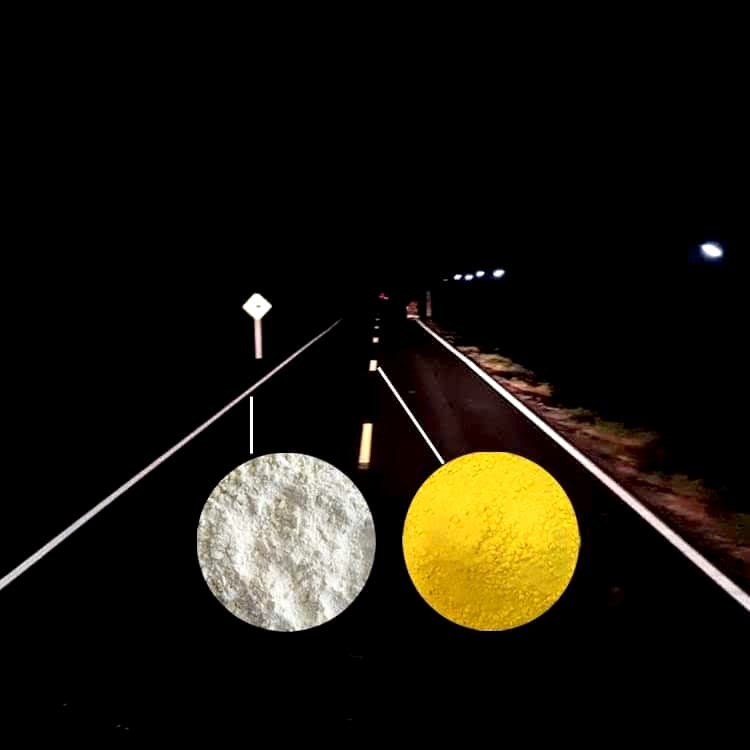 دهانات طرق ابيض واصفر ليلي Thermoplastic road paints - الصورة 1